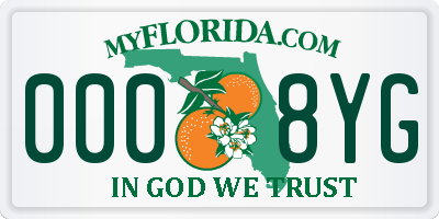 FL license plate 0008YG