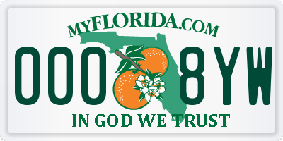 FL license plate 0008YW