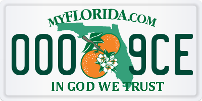 FL license plate 0009CE