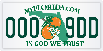 FL license plate 0009DD