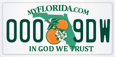 FL license plate 0009DW