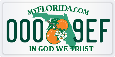 FL license plate 0009EF