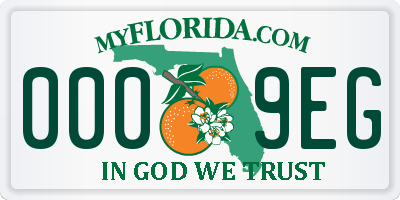 FL license plate 0009EG