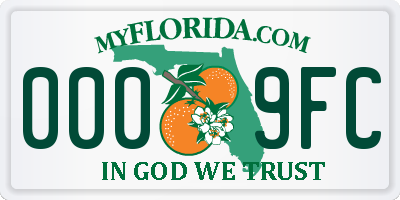 FL license plate 0009FC