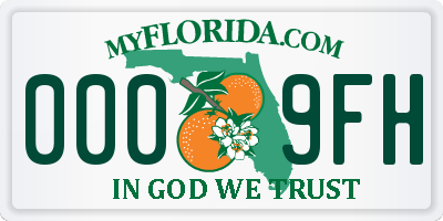FL license plate 0009FH