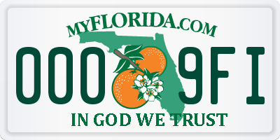 FL license plate 0009FI