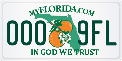 FL license plate 0009FL