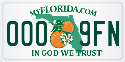 FL license plate 0009FN