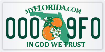 FL license plate 0009FO