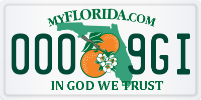 FL license plate 0009GI