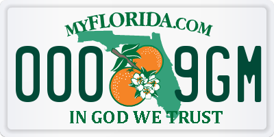 FL license plate 0009GM