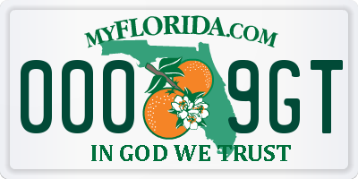 FL license plate 0009GT
