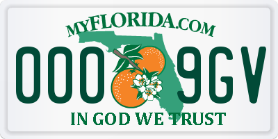 FL license plate 0009GV