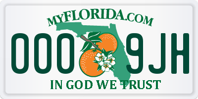 FL license plate 0009JH