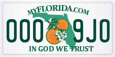 FL license plate 0009JO