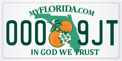 FL license plate 0009JT