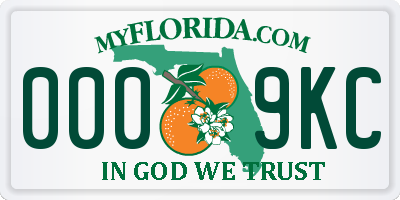 FL license plate 0009KC