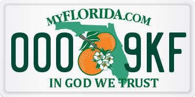 FL license plate 0009KF