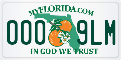 FL license plate 0009LM