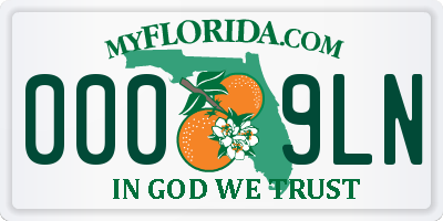FL license plate 0009LN