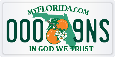 FL license plate 0009NS