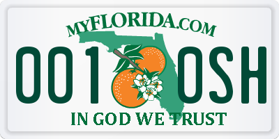 FL license plate 0010SH