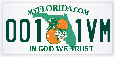 FL license plate 0011VM