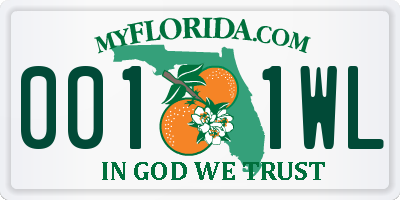 FL license plate 0011WL