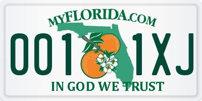 FL license plate 0011XJ