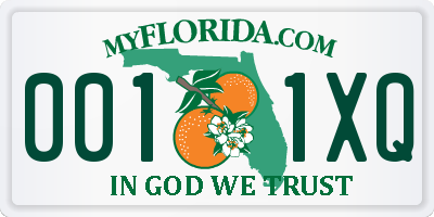 FL license plate 0011XQ
