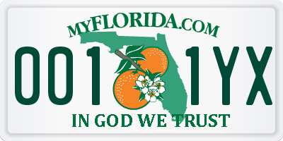 FL license plate 0011YX