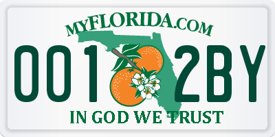 FL license plate 0012BY
