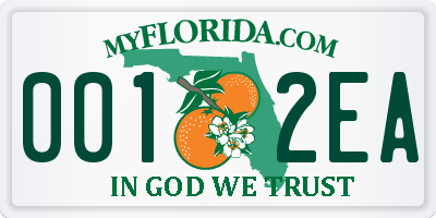 FL license plate 0012EA