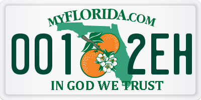 FL license plate 0012EH
