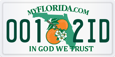 FL license plate 0012ID