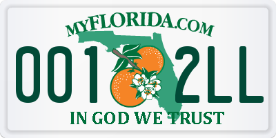 FL license plate 0012LL