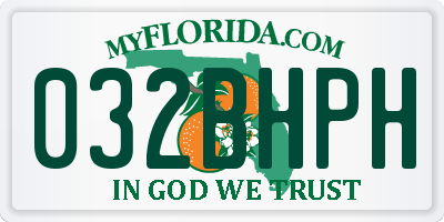 FL license plate 032BHPH