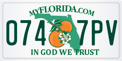 FL license plate 0747PV