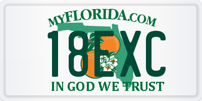 FL license plate 18EXC