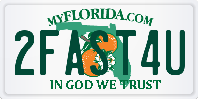 FL license plate 2FAST4U
