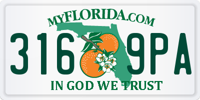 FL license plate 3169PA