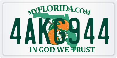 FL license plate 4AKG944