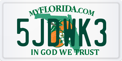 FL license plate 5JDWK3