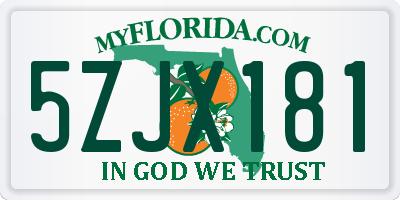 FL license plate 5ZJX181