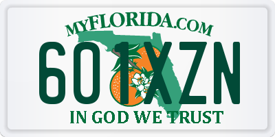 FL license plate 601XZN