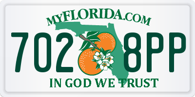FL license plate 7028PP