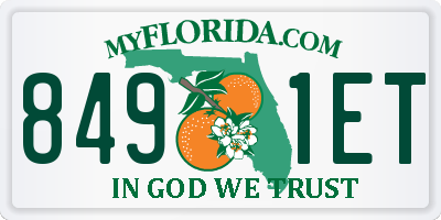 FL license plate 8491ET
