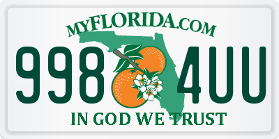 FL license plate 9984UU