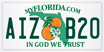 FL license plate AIZB20