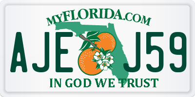 FL license plate AJEJ59